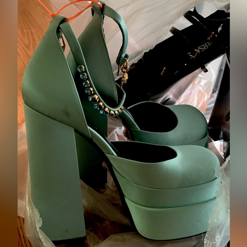 Versace Blue Platform Heels - Medusa Aevitas